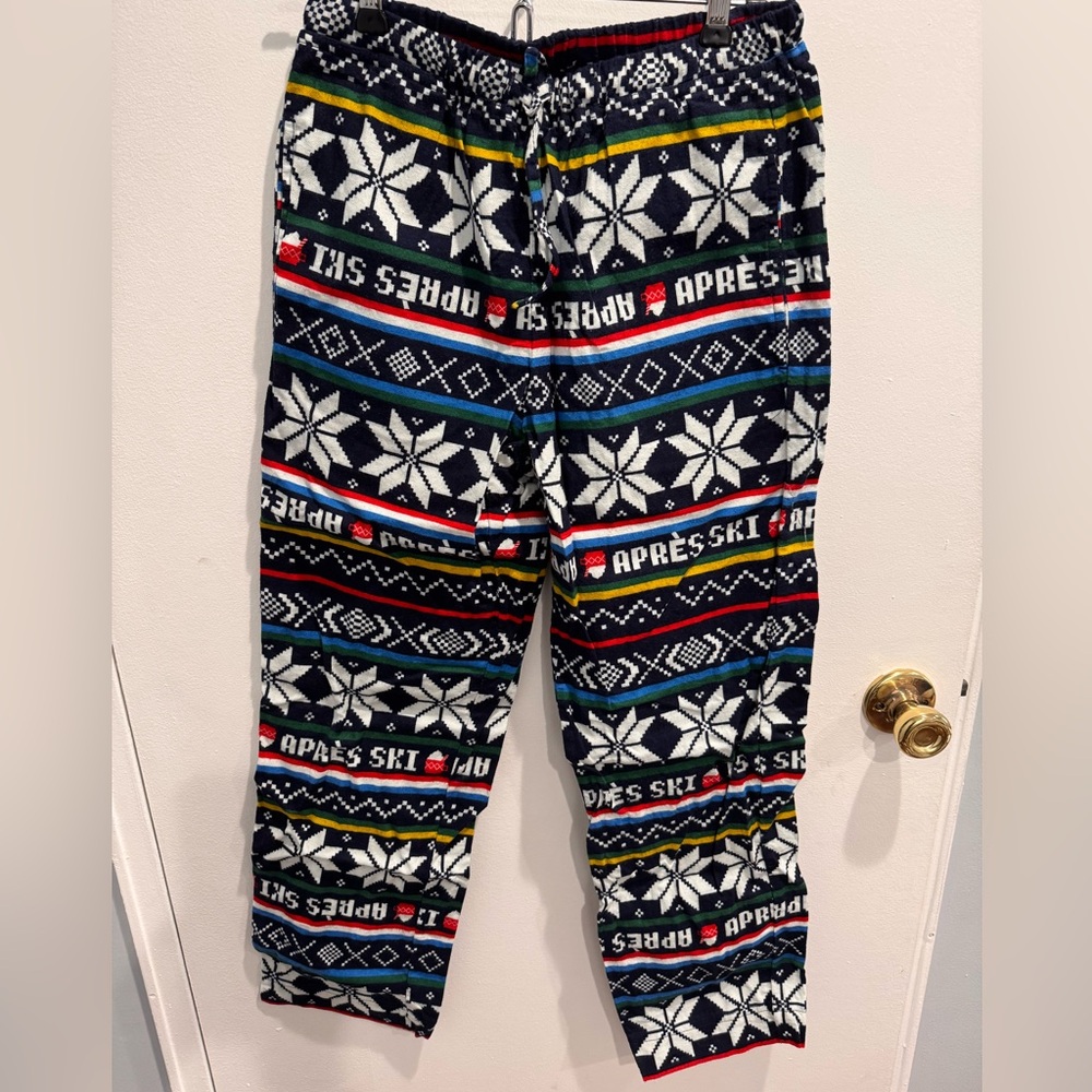 Hanna Andersson Navy, Red, White & Green Fair Isle Lounge Pants